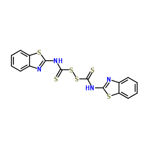N-苯并噻唑-2-基-1-(苯并噻唑-2-基硫代氨基甲酰二磺?；?甲烷硫代酰胺結(jié)構(gòu)式_80886-98-2結(jié)構(gòu)式