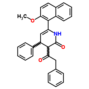 3,4-二氫-6-(2-甲氧基-1-萘)-4-苯基-3-(2-苯基乙?；?-2(1H)-吡啶酮結構式_81188-82-1結構式