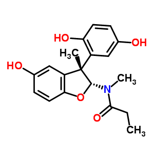 N-[(2R,3S)-3-(2,5-二羥基苯基)-5-羥基-3-甲基-2H-苯并呋喃-2-基]-N-甲基-丙酰胺結(jié)構(gòu)式_82334-16-5結(jié)構(gòu)式