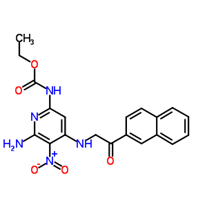 n-[6-氨基-4-[(2-萘-2-基-2-氧代-乙基)氨基]-5-硝基-吡啶-2-基]氨基甲酸乙酯結(jié)構(gòu)式_83269-06-1結(jié)構(gòu)式