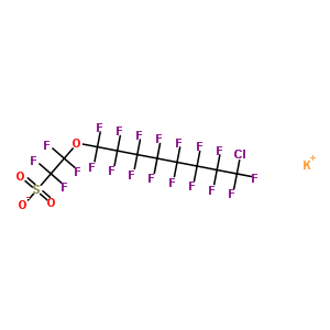 2-[(8-Chloro-1,1,2,2,3,3,4,4,5,5,6,6,7,7,8,8-hexadecafluoroctyl)oxyl]-1,1,2,2-tetrafluoro-ethanesulfonic acid,potassium salt Structure,83329-89-9Structure