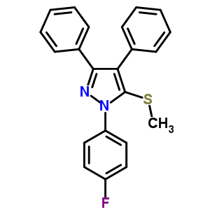 1-(4-氟苯基)-3,4-二苯基-5-甲基硫代-1H-吡唑結(jié)構(gòu)式_871110-09-7結(jié)構(gòu)式