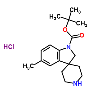 Tert-butyl5-methylspiro[indoline-3,4-piperidine]-1-carboxylatehydrochloride Structure,878167-54-5Structure