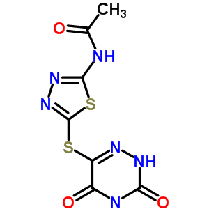 N-[5-[(3,5-二氧代-2H-1,2,4-噻嗪-6-基)磺?；鵠-1,3,4-噻二唑-2-基]乙酰胺結(jié)構(gòu)式_90110-04-6結(jié)構(gòu)式