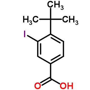 4-叔丁基-3-碘苯甲酸結(jié)構(gòu)式_91131-72-5結(jié)構(gòu)式