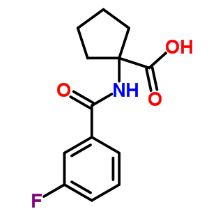 1-(3-氟-苯甲?；被?-環(huán)戊烷羧酸結(jié)構(gòu)式_912771-14-3結(jié)構(gòu)式