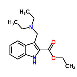 3-(二乙基氨基甲基)-1H-吲哚-2-羧酸乙酯結構式_91486-86-1結構式