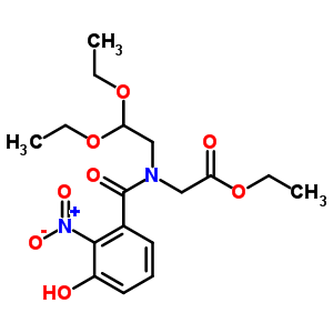 2-[2,2-二乙氧基乙基-(3-羥基-2-硝基-苯甲酰基)氨基]乙酸乙酯結(jié)構(gòu)式_94295-86-0結(jié)構(gòu)式